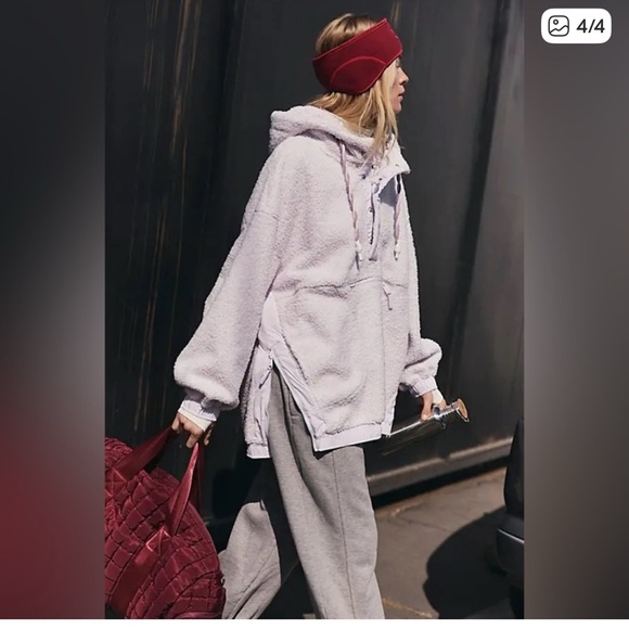 NWT - FP Movement by Free People - Fuzzy Was She Fleece Pullover in Rose Quartz - Picture 4 of 16